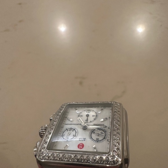 Michele 33m Silver and Gold band, Mother of Pearl face Women's Watch - Picture 6 of 10